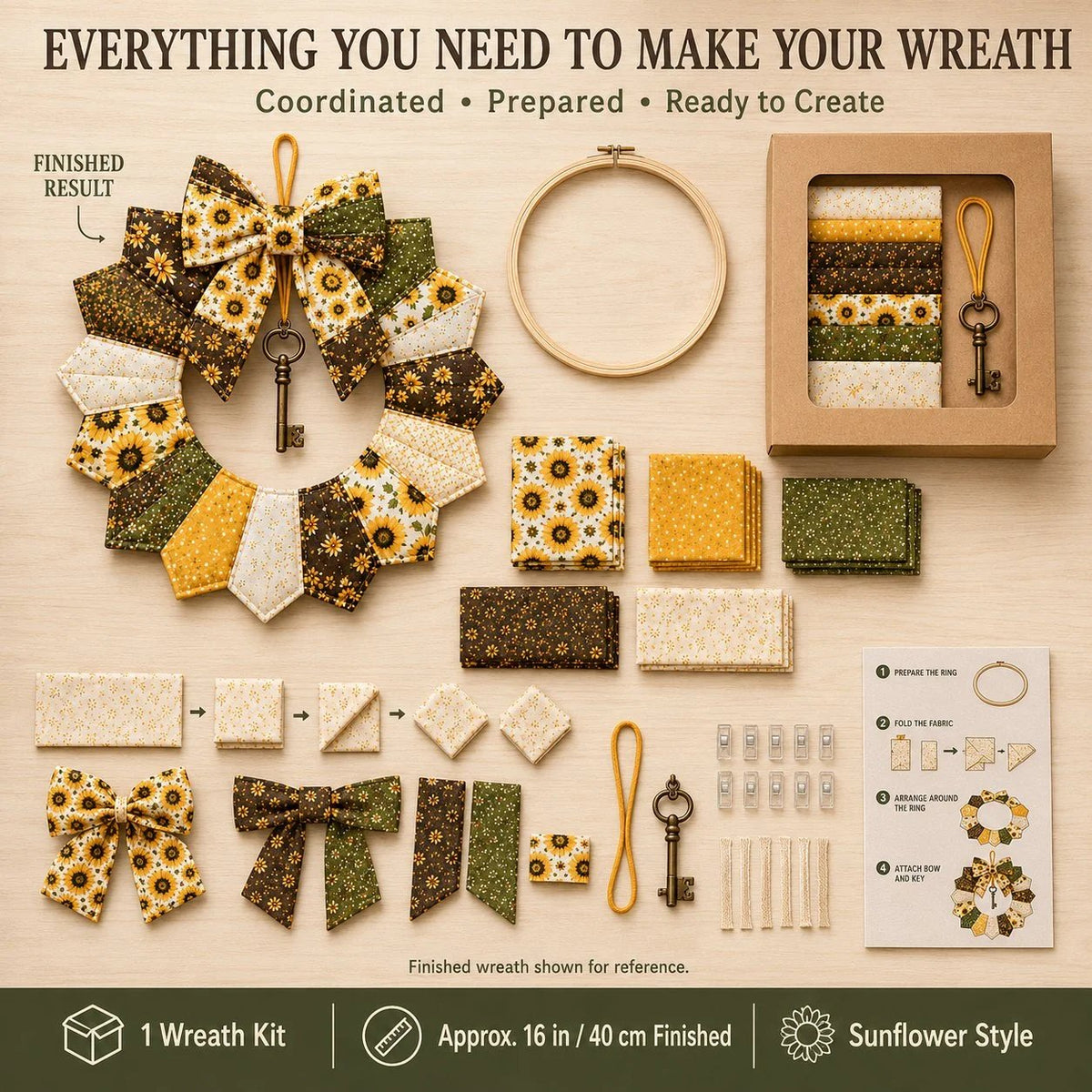 Beginner-Friendly DIY Seasonal Patchwork Wreath Kit Collection