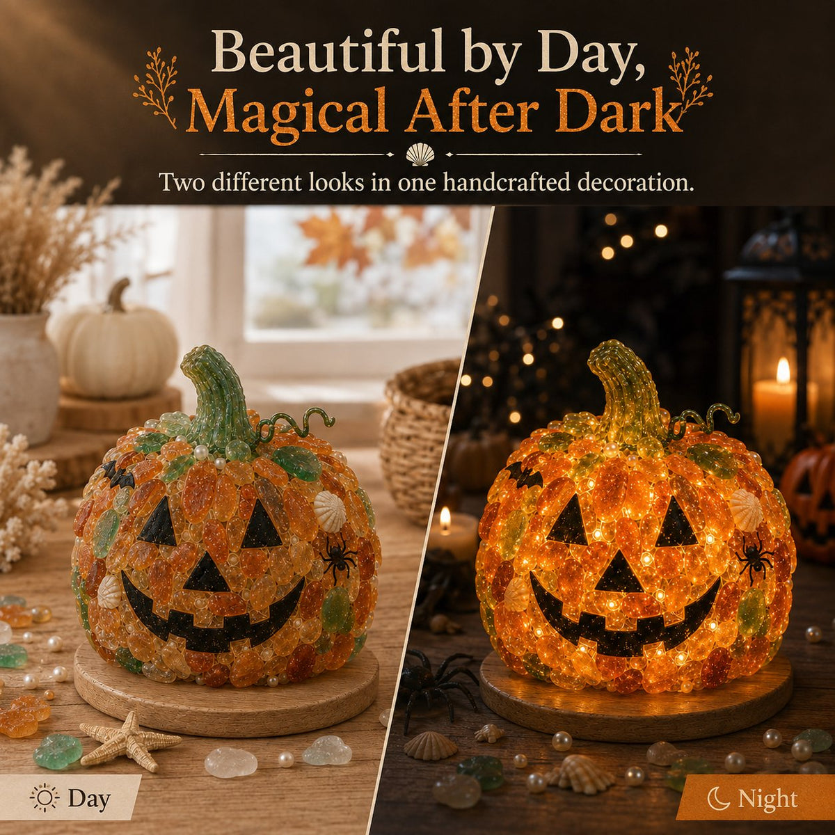 Beginner-Friendly DIY Lighted Sea Glass Halloween Character Kit Collection