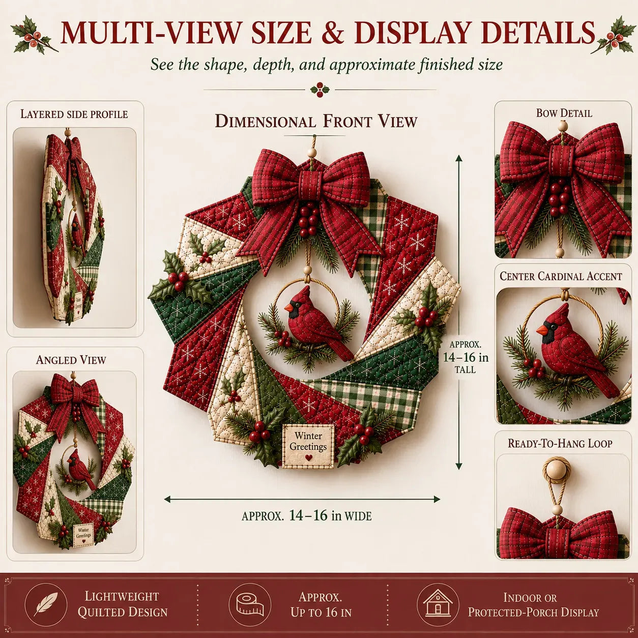 Beginner-Friendly DIY Christmas Fabric Wreath Kit Collection