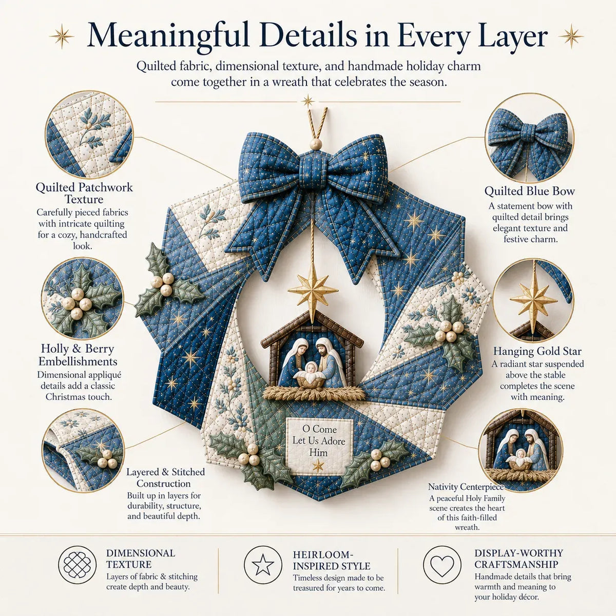 Beginner-Friendly DIY Christmas Fabric Wreath Kit Collection