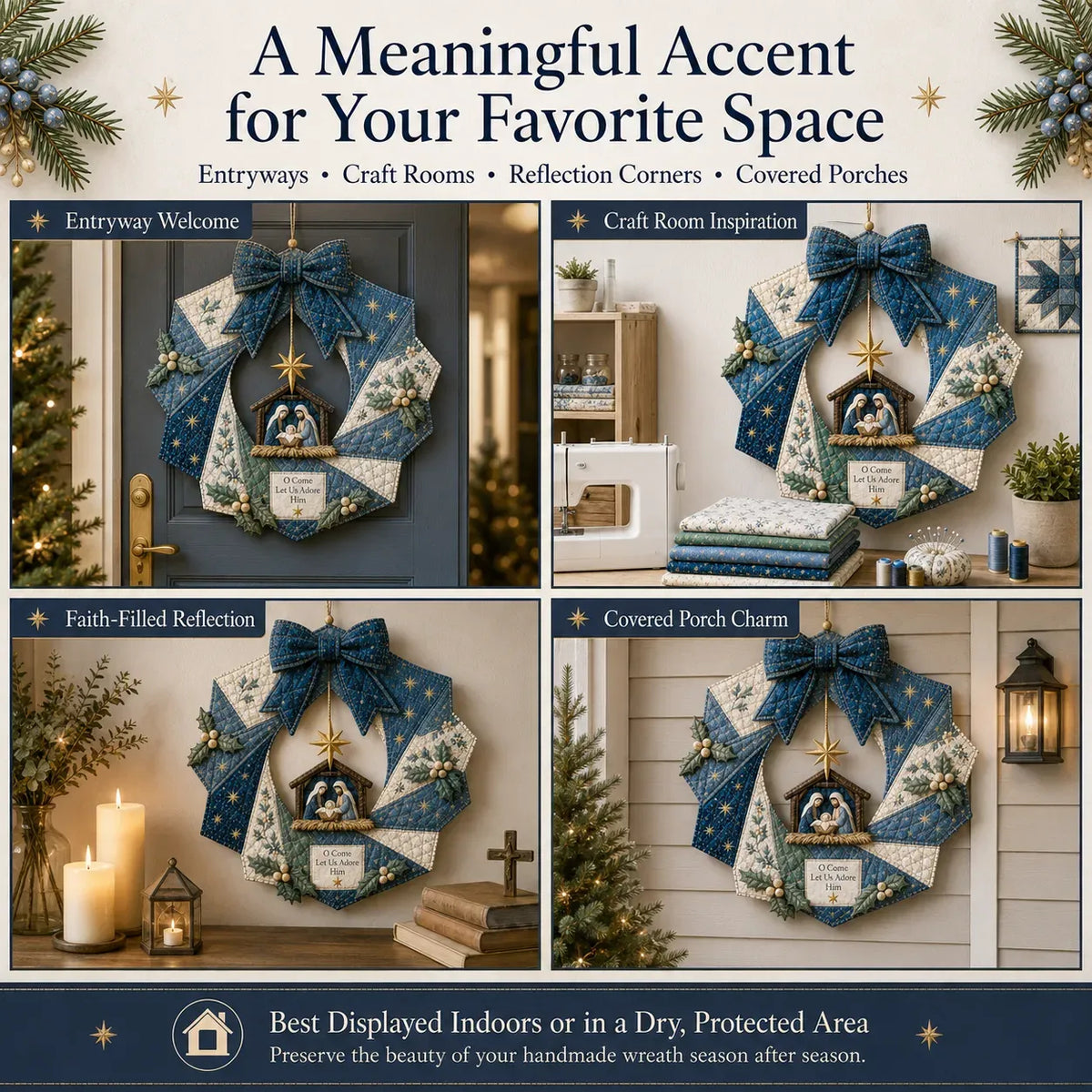 Beginner-Friendly DIY Christmas Fabric Wreath Kit Collection