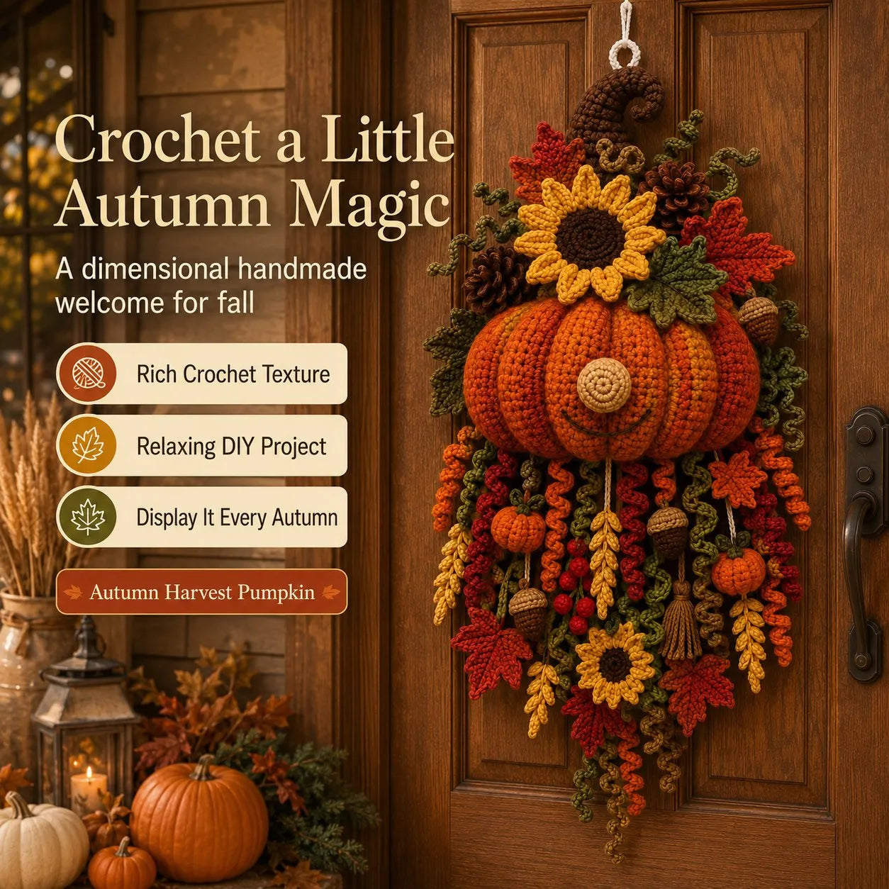 DIY Seasonal 3D Crochet Door Hanger Kit Collection