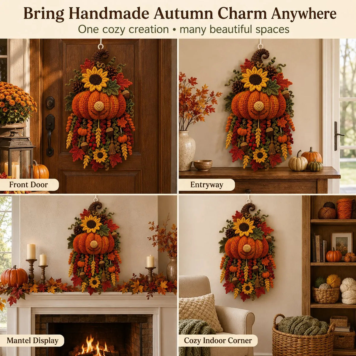 DIY Seasonal 3D Crochet Door Hanger Kit Collection