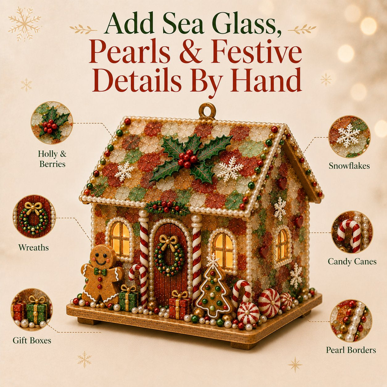 DIY Glowing Coastal Glass-Style Christmas Cottage Kit Collection