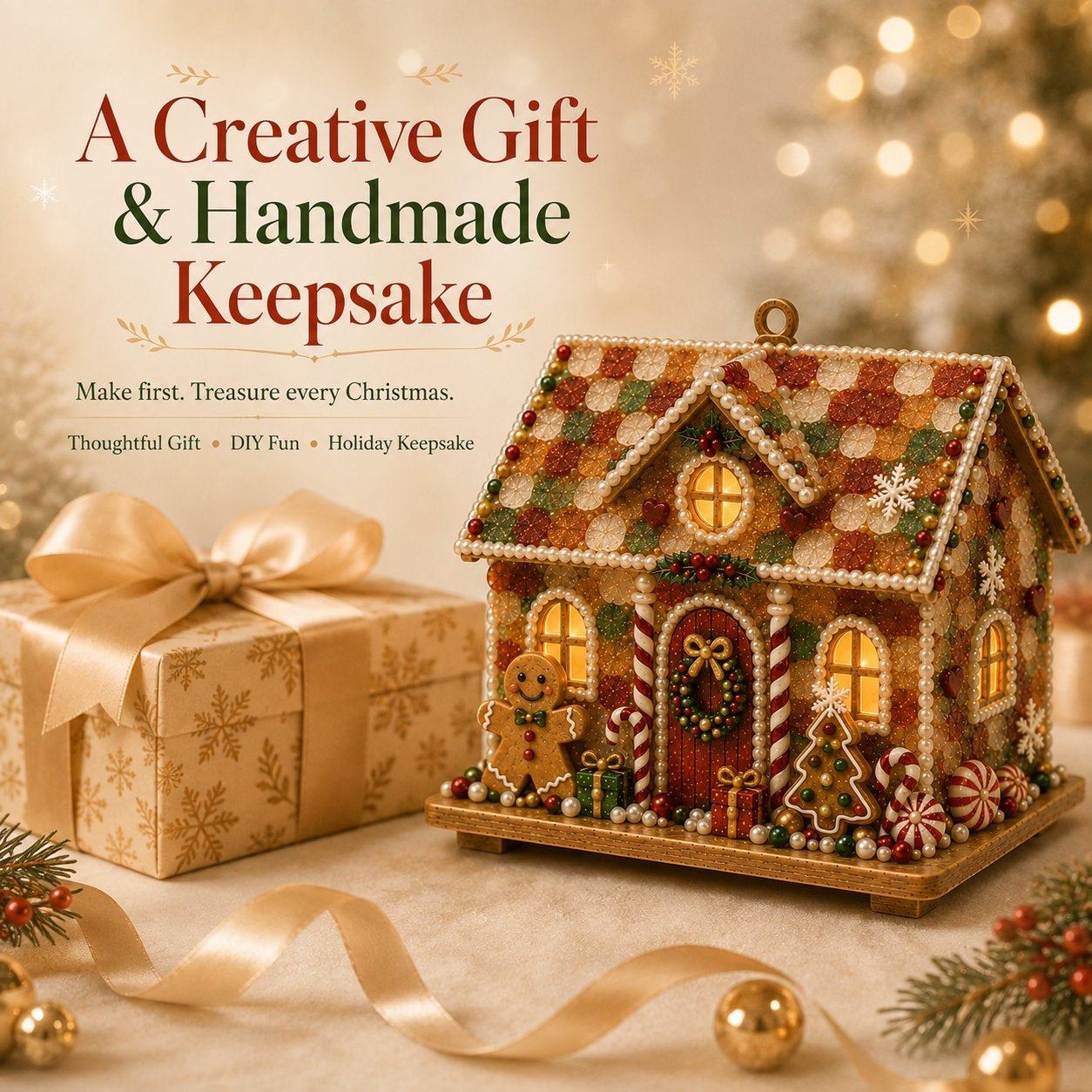 DIY Glowing Coastal Glass-Style Christmas Cottage Kit Collection