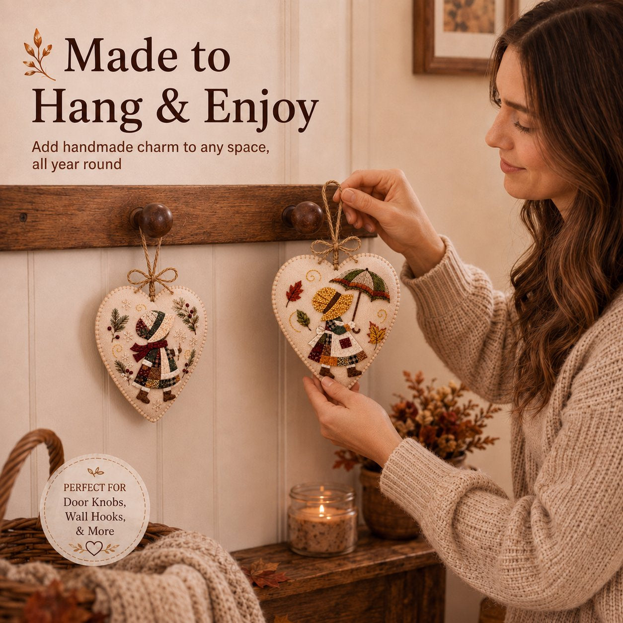 Stitched Seasons 3D Patchwork Heart Ornament DIY Kit