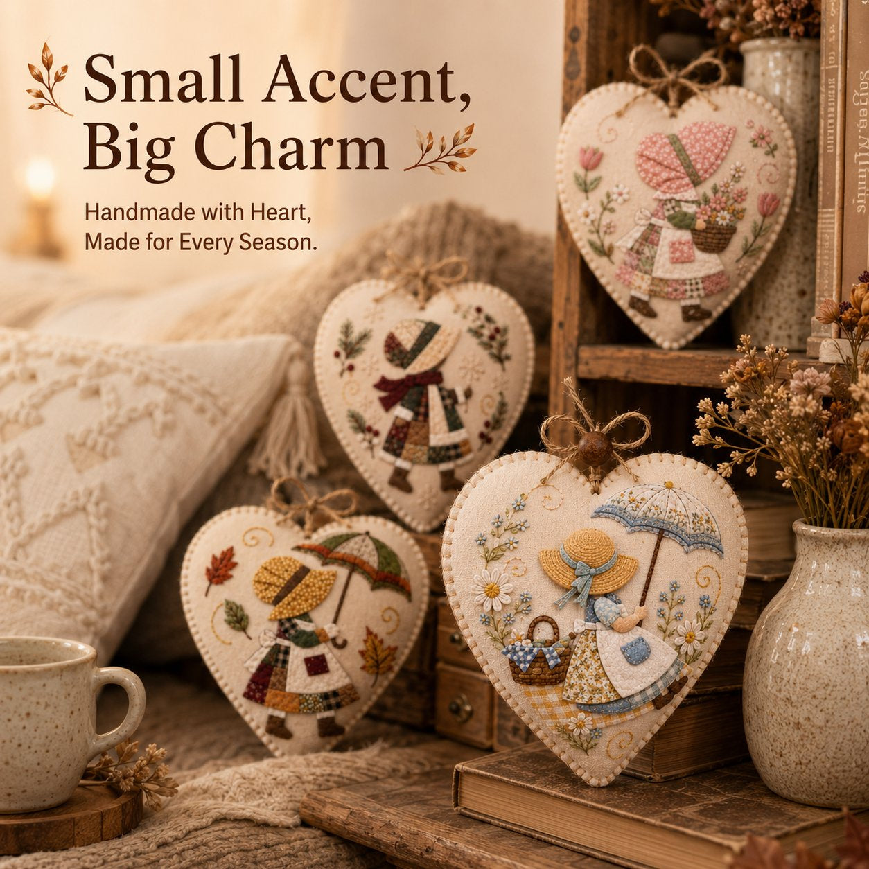 Stitched Seasons 3D Patchwork Heart Ornament DIY Kit