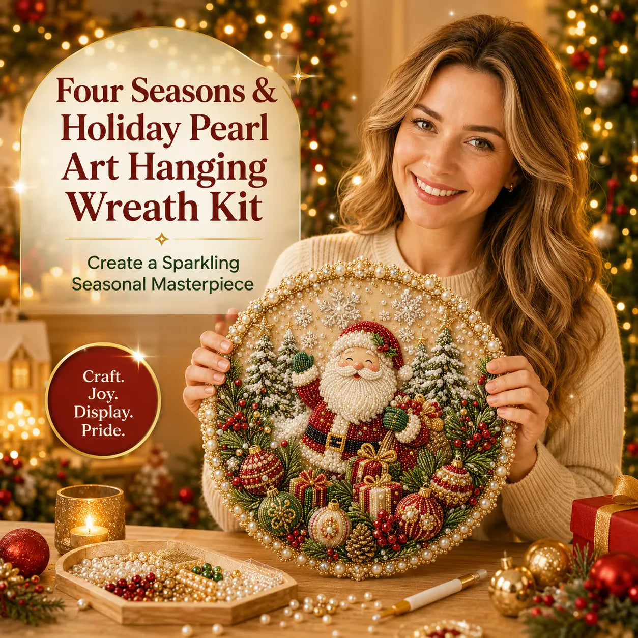 Four Seasons & Holiday Pear-Fading Pearl Beads DIY Handmade Seasonal Decor