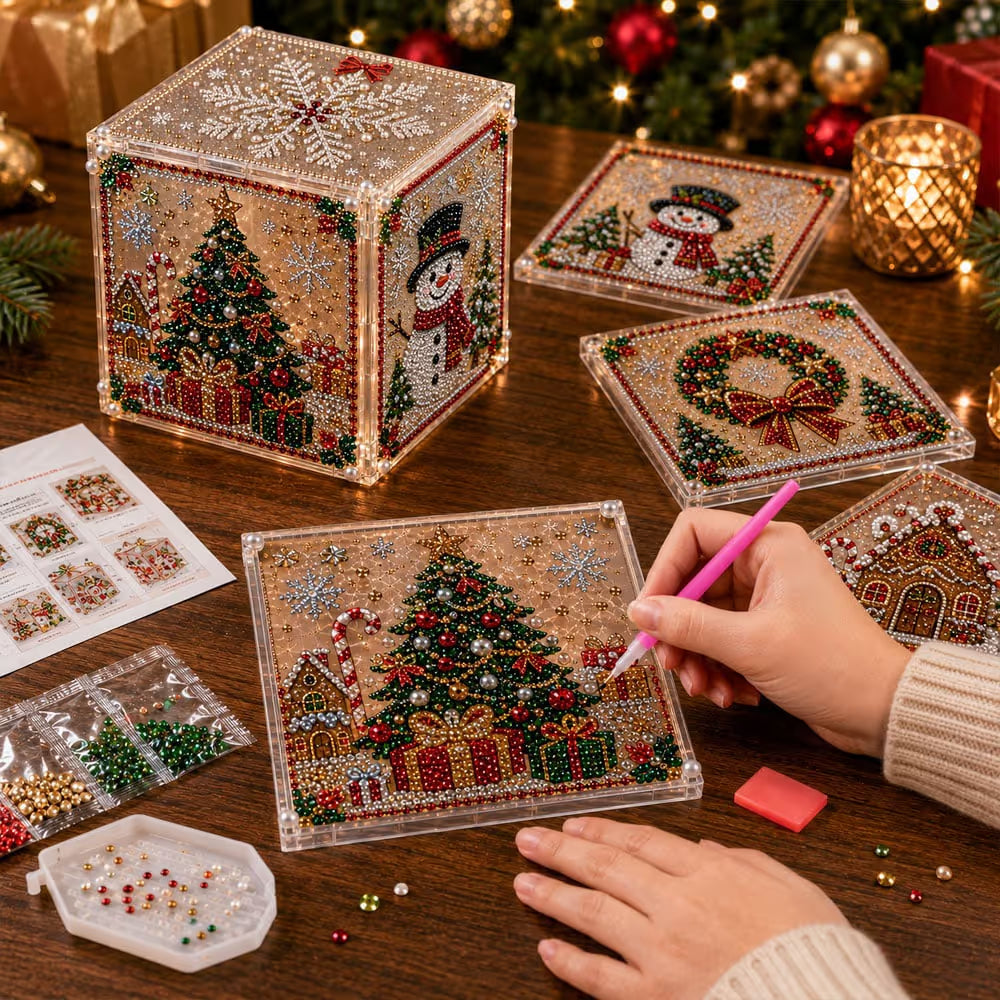 3D Christmas Diamond Painting Gift Box DIY Kit