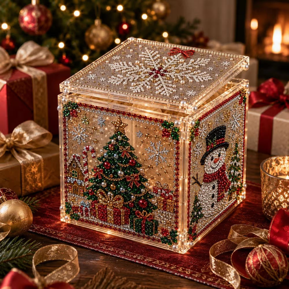 3D Christmas Diamond Painting Gift Box DIY Kit