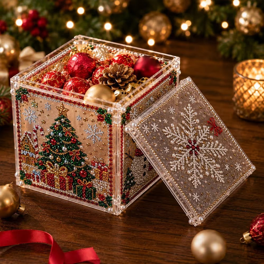 3D Christmas Diamond Painting Gift Box DIY Kit