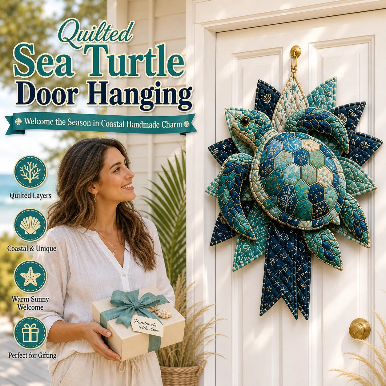 Coastal Quilted Ocean Wreath DIY Sewing Kit