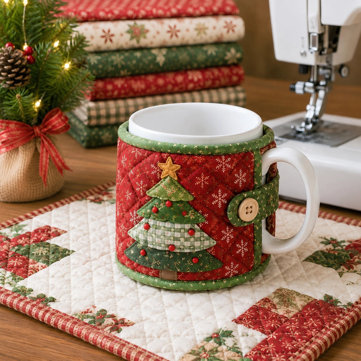 Christmas Quilted Mug Cozy Sewing Kit
