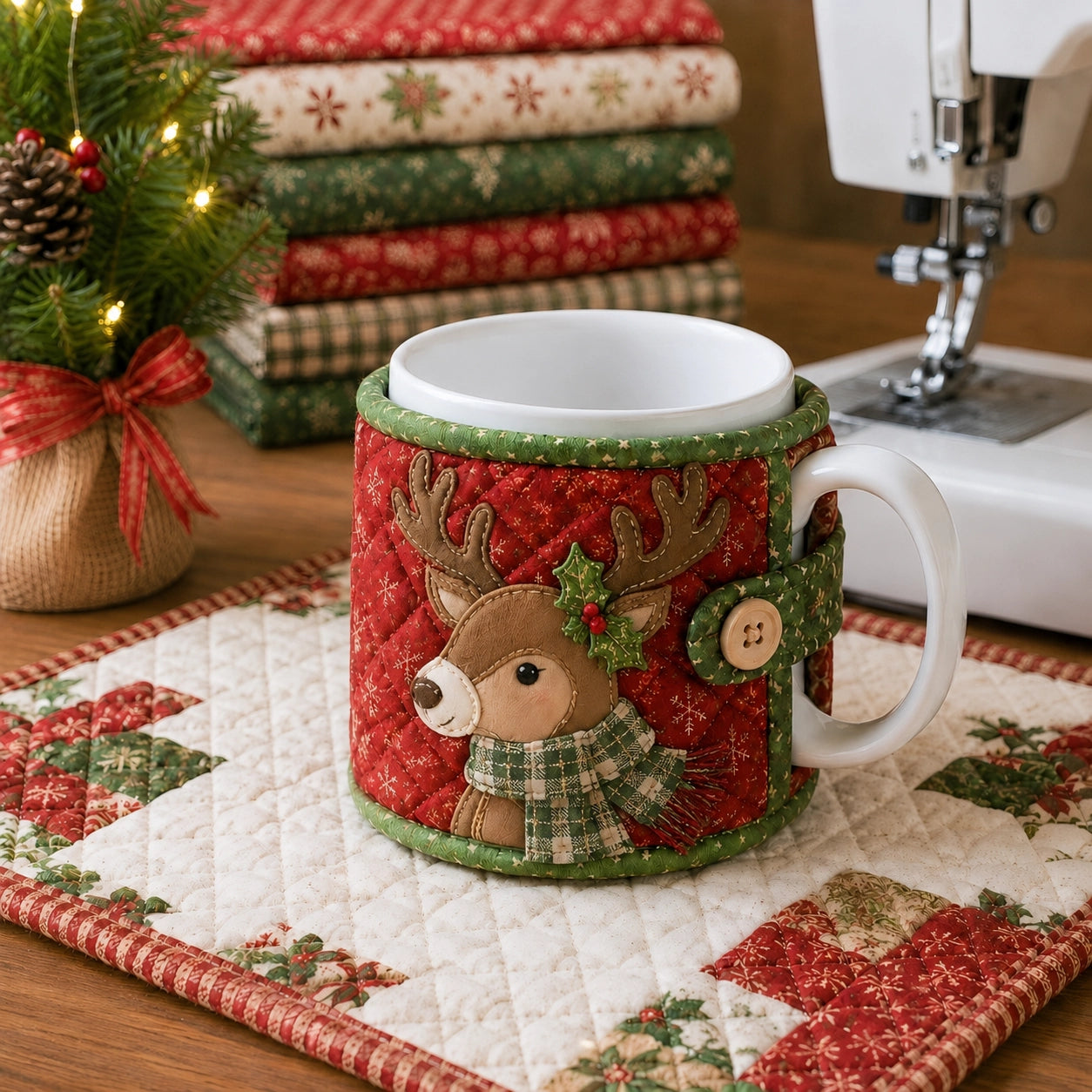 Christmas Quilted Mug Cozy Sewing Kit