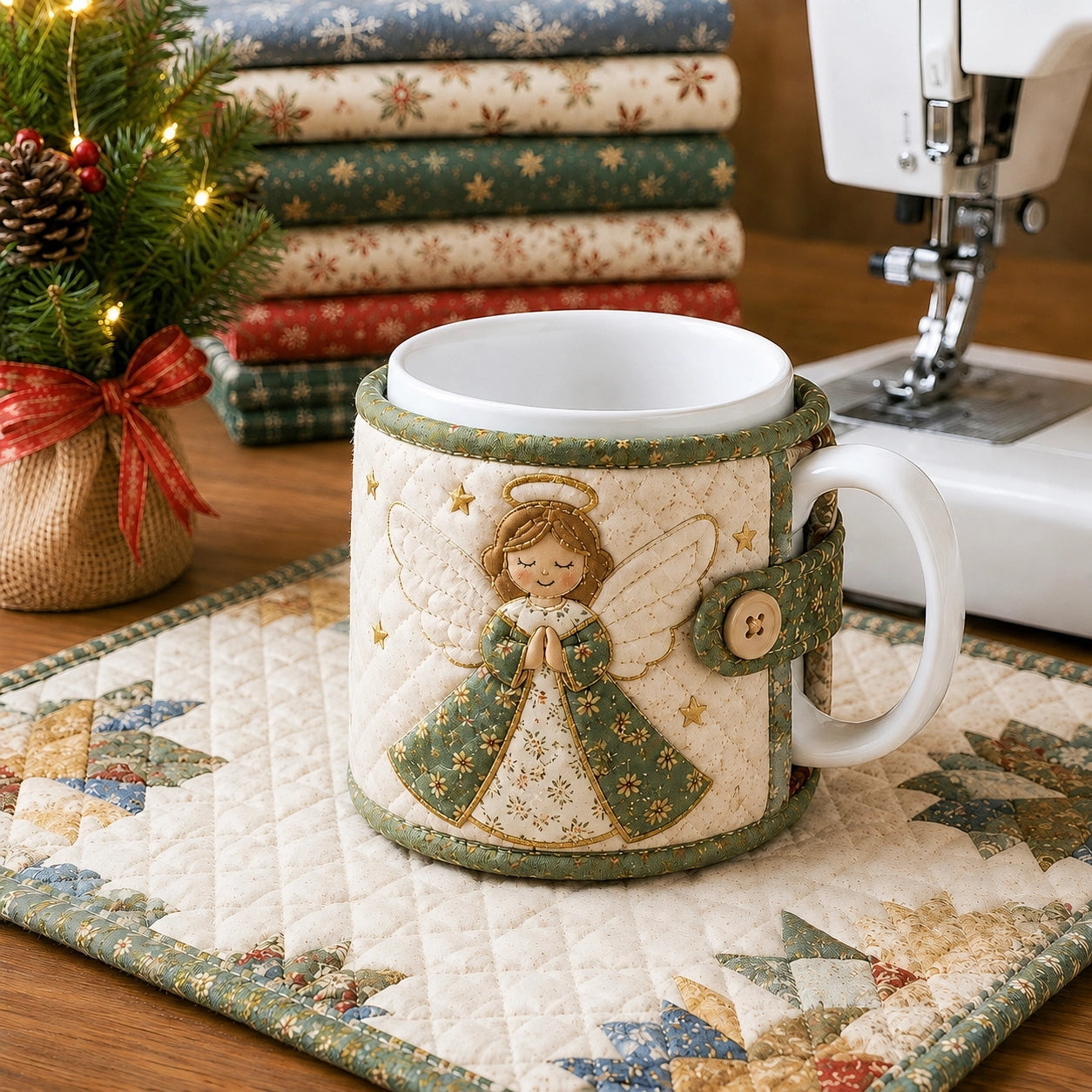 Christmas Quilted Mug Cozy Sewing Kit