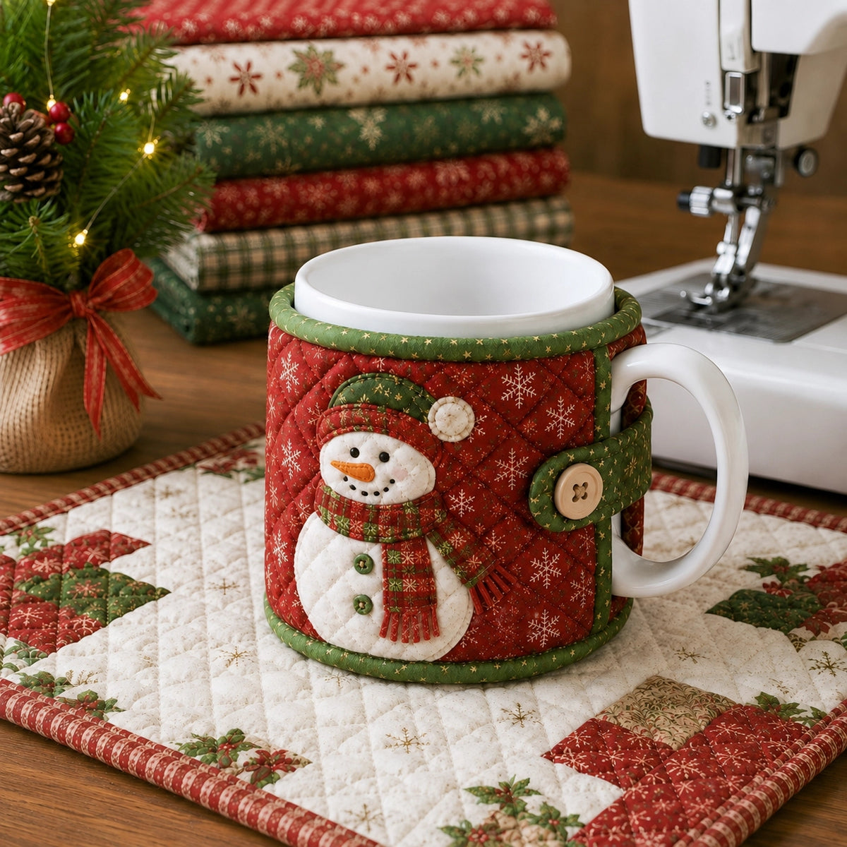 Christmas Quilted Mug Cozy Sewing Kit