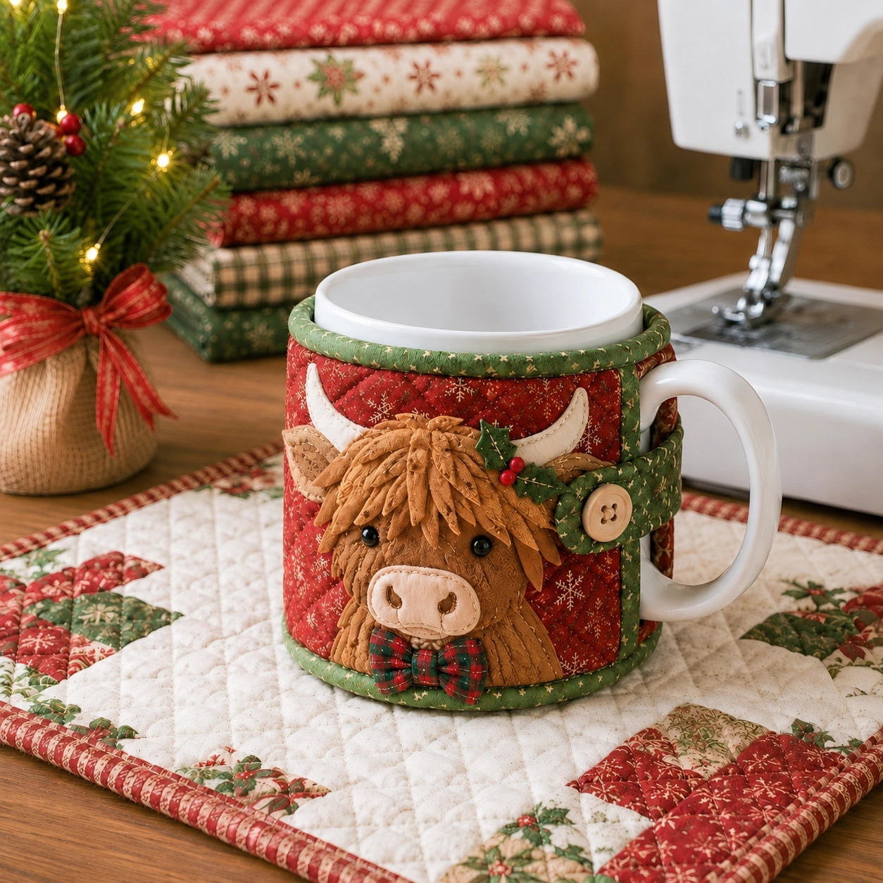 Christmas Quilted Mug Cozy Sewing Kit