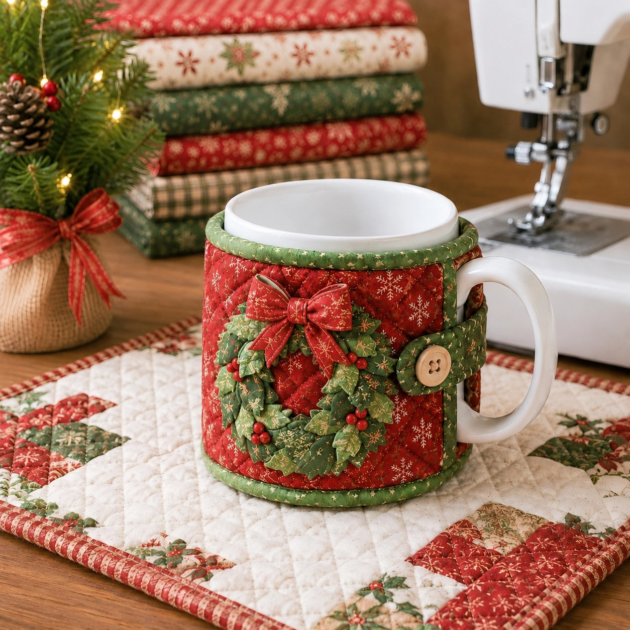 Christmas Quilted Mug Cozy Sewing Kit