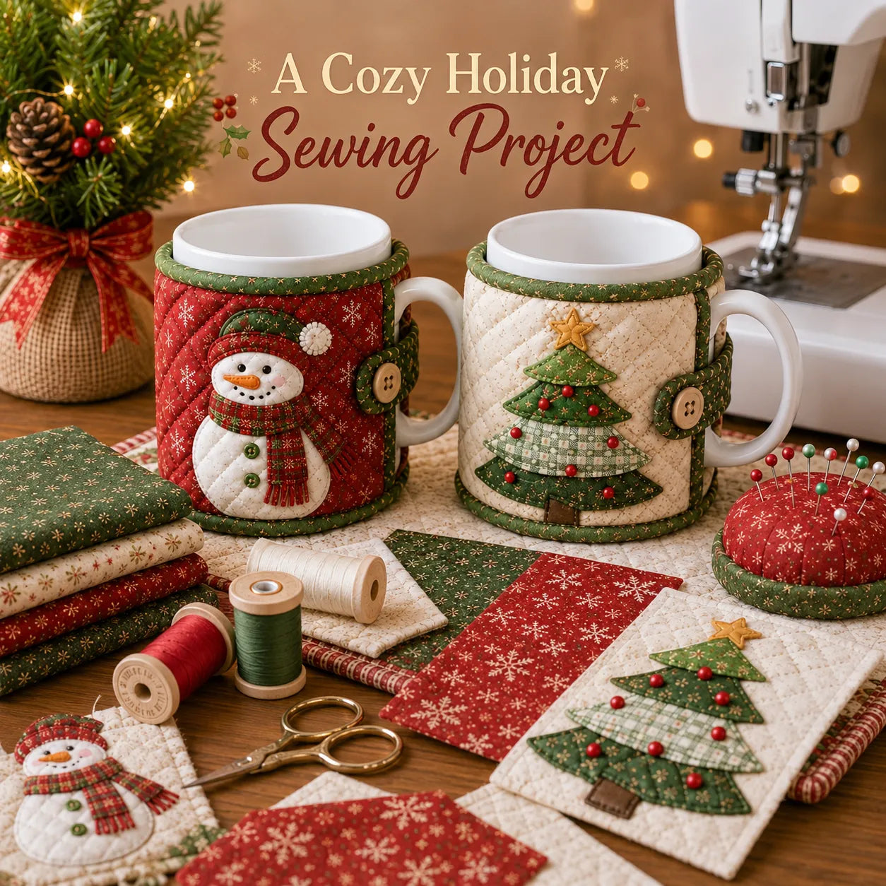 Christmas Quilted Mug Cozy Sewing Kit
