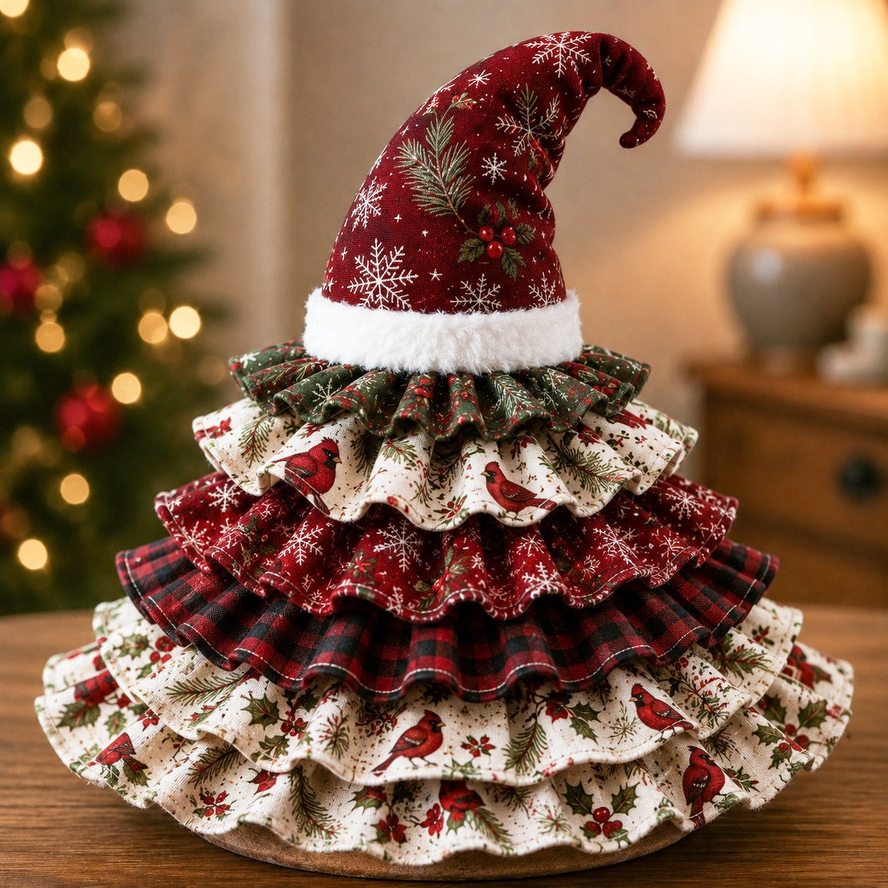 Whimsical Ruffle Christmas Tree Decor Collection