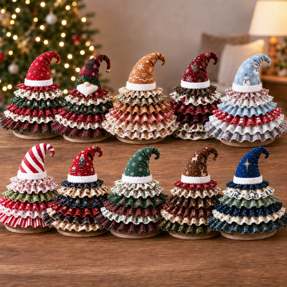 Whimsical Ruffle Christmas Tree Decor Collection
