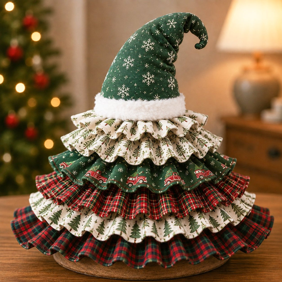 Whimsical Ruffle Christmas Tree Decor Collection