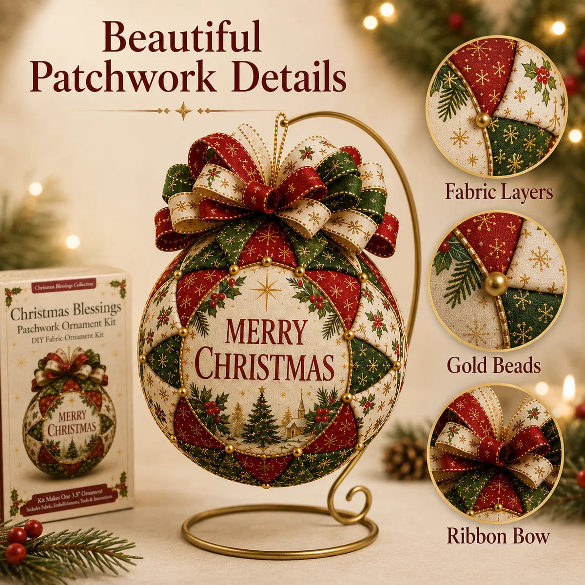 Christmas Blessings Patchwork Ornament DIY Kit