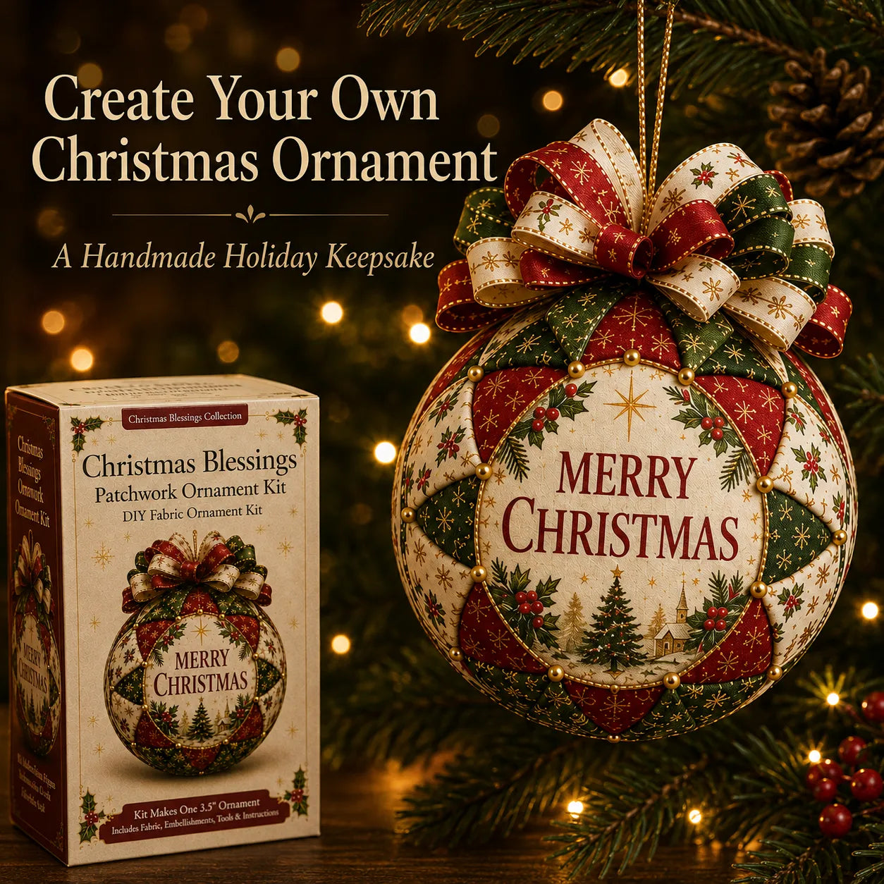 Christmas Blessings Patchwork Ornament DIY Kit