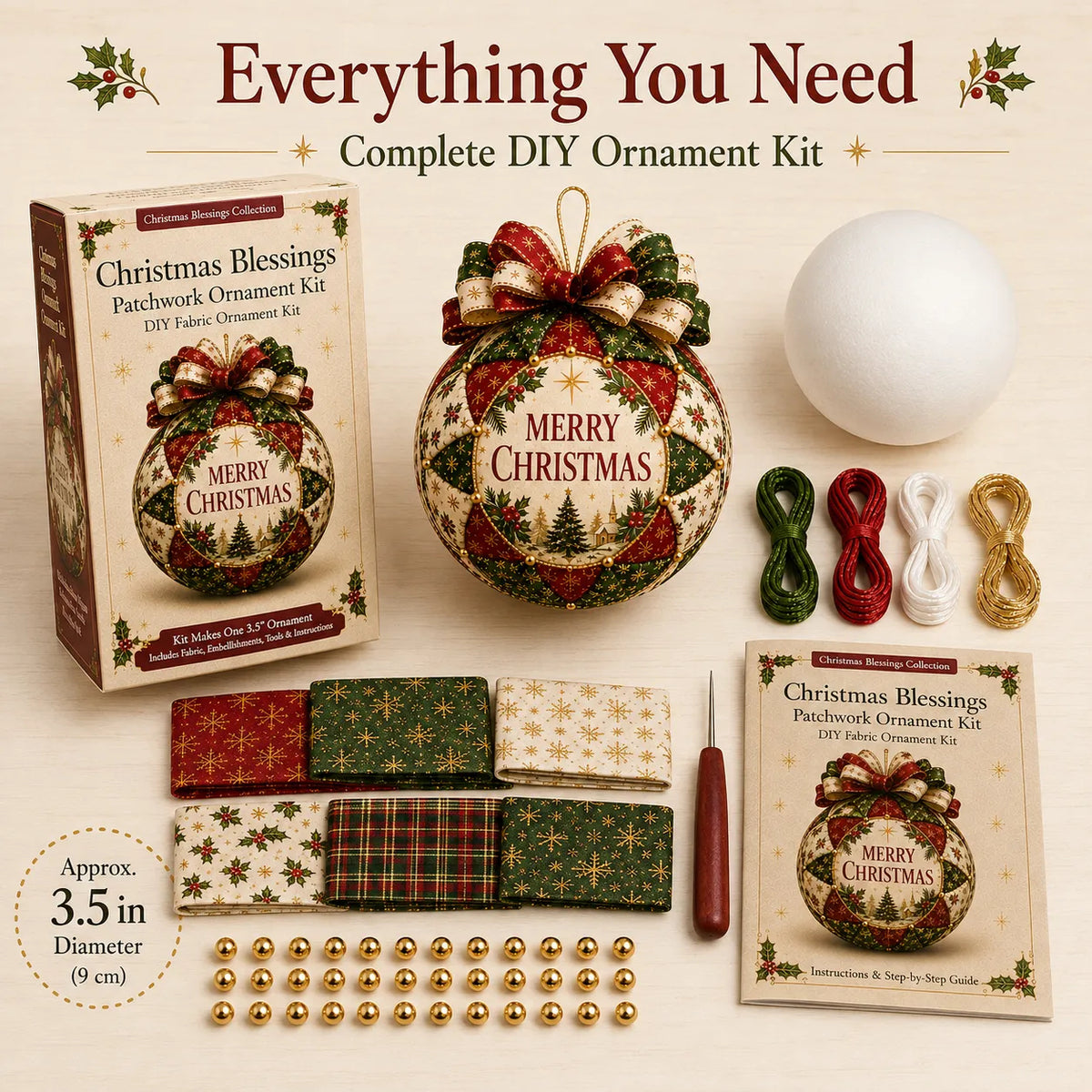 Christmas Blessings Patchwork Ornament DIY Kit