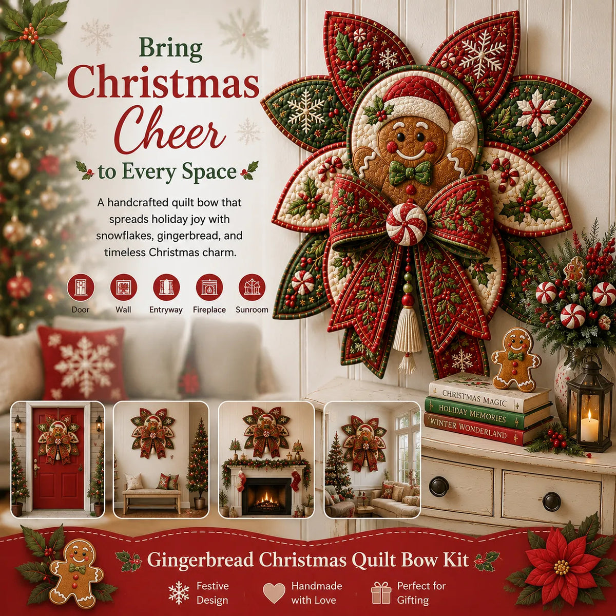Christmas DIY Quilt Bow Sewing Kit