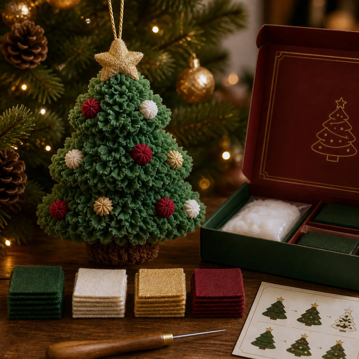 3D Fabric Poke Christmas Ornament Kit