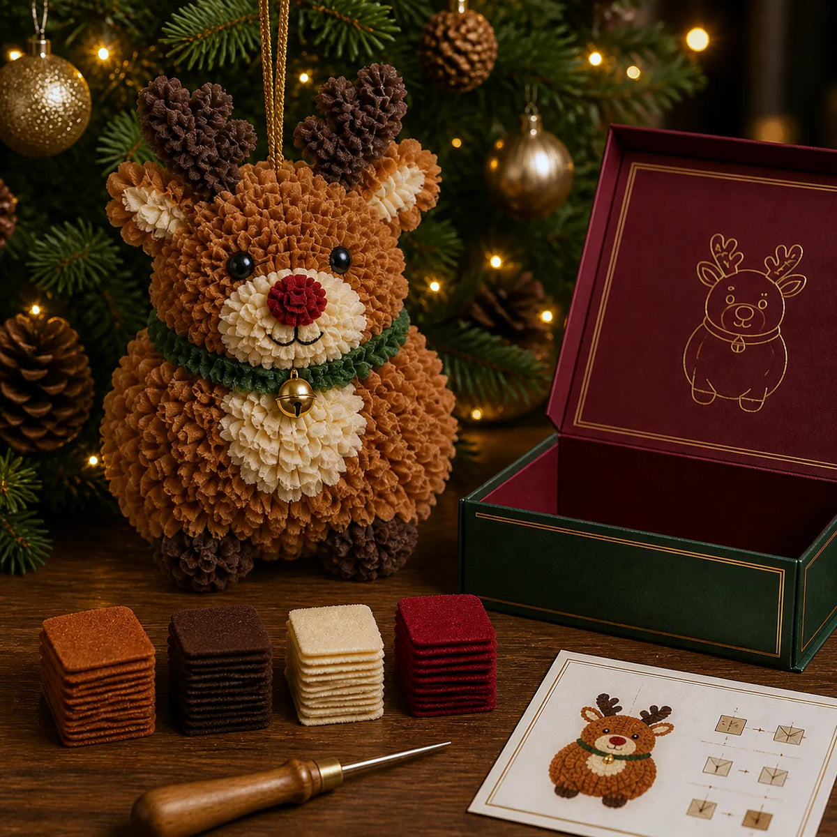 3D Fabric Poke Christmas Ornament Kit