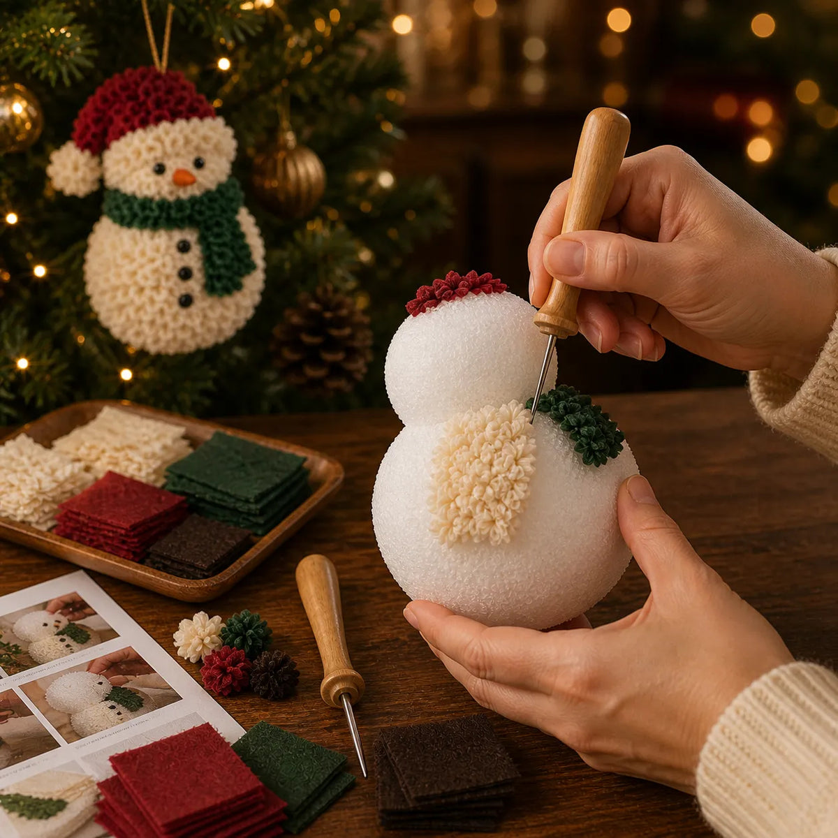 3D Fabric Poke Christmas Ornament Kit