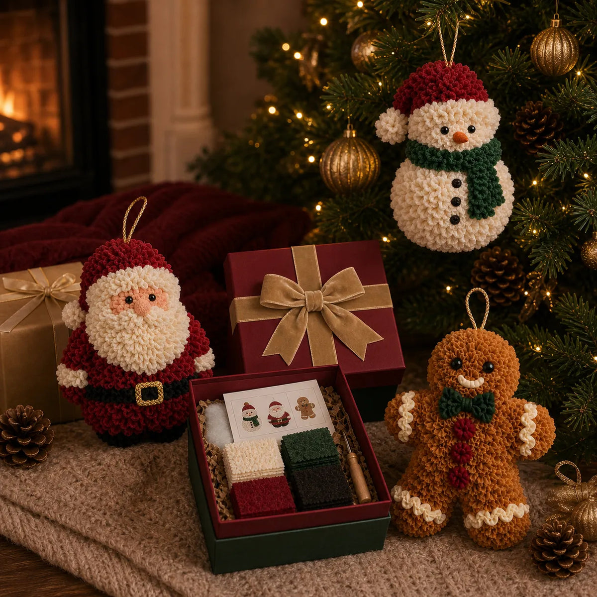 3D Fabric Poke Christmas Ornament Kit