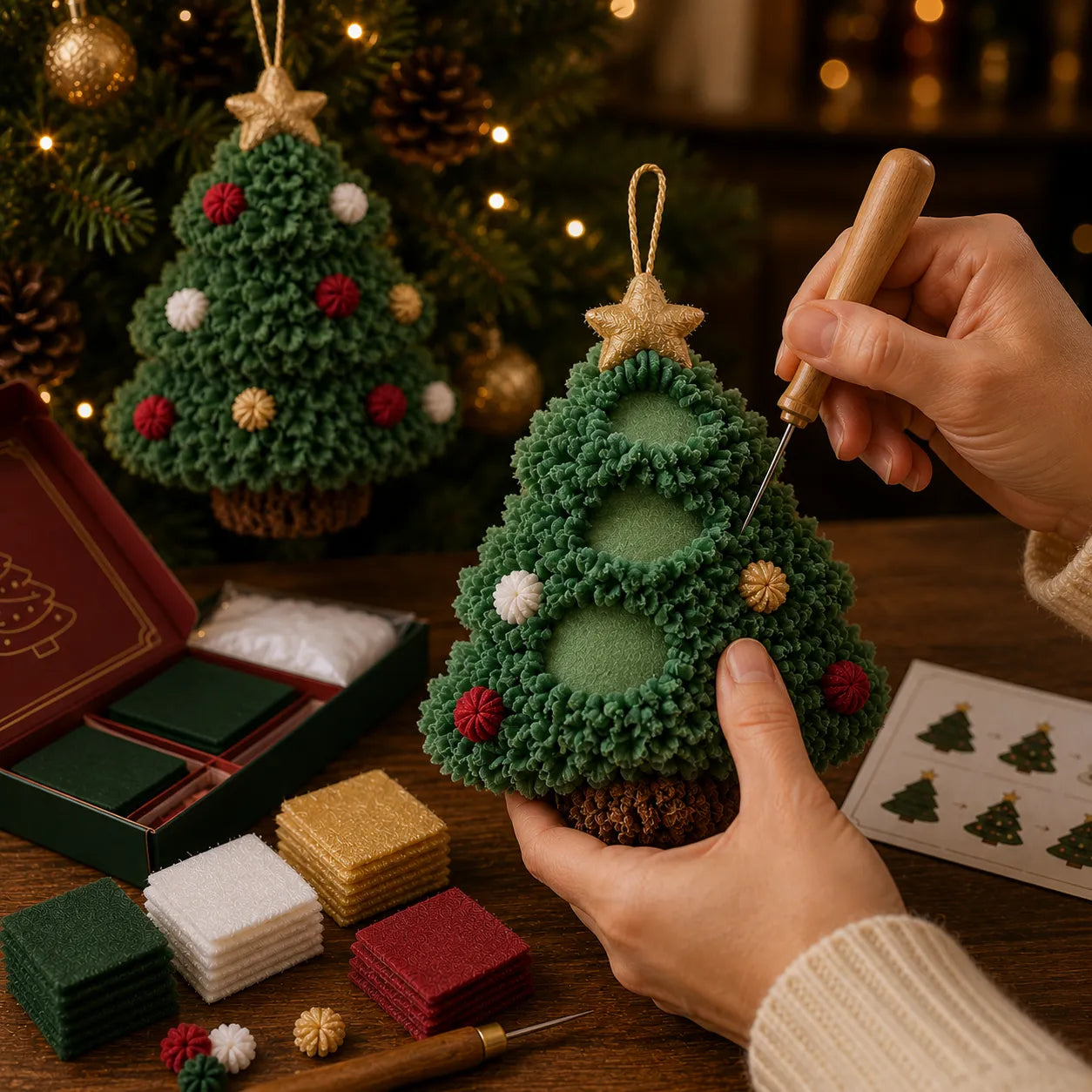 3D Fabric Poke Christmas Ornament Kit
