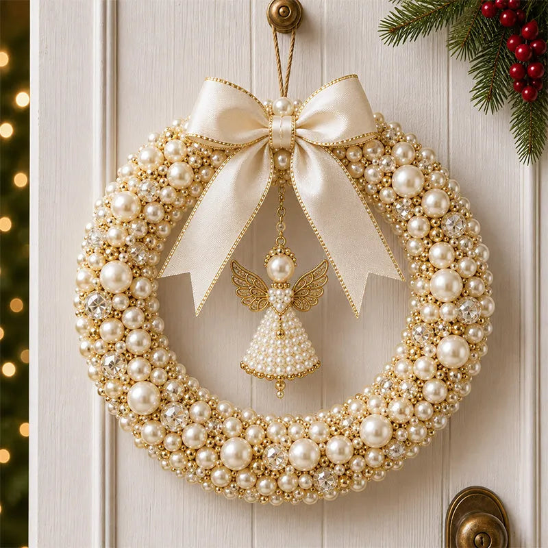 DIY Christmas Pearl Wreath Kit – Handmade Beaded Holiday Door Decor