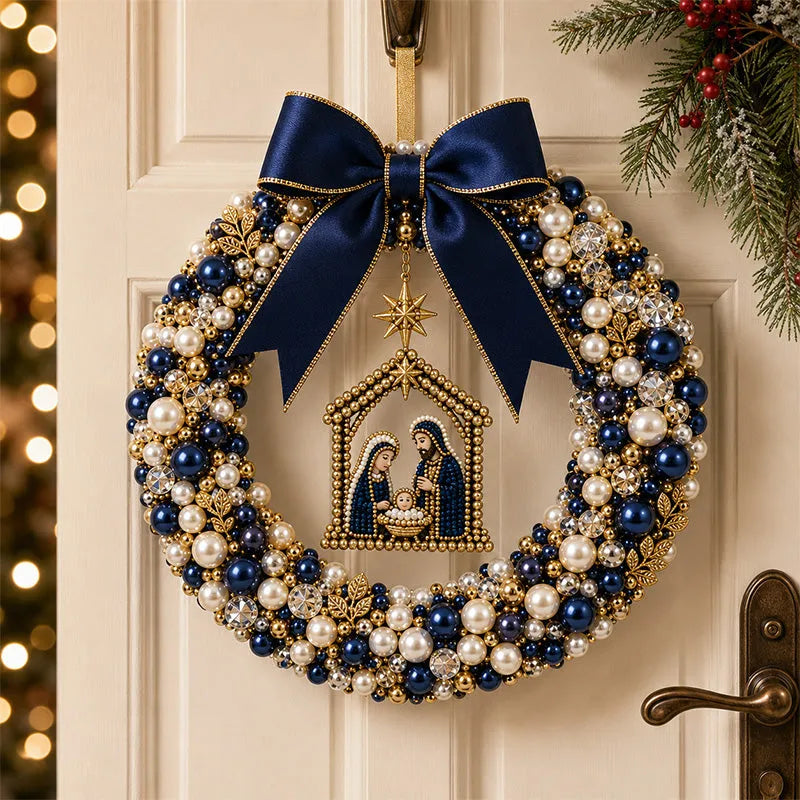 DIY Christmas Pearl Wreath Kit – Handmade Beaded Holiday Door Decor