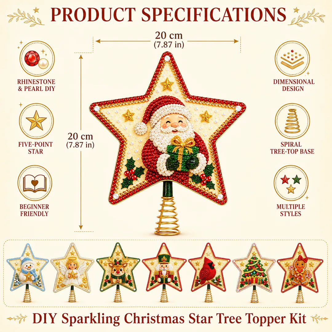 DIY Sparkling Christmas Star Tree Topper Kit