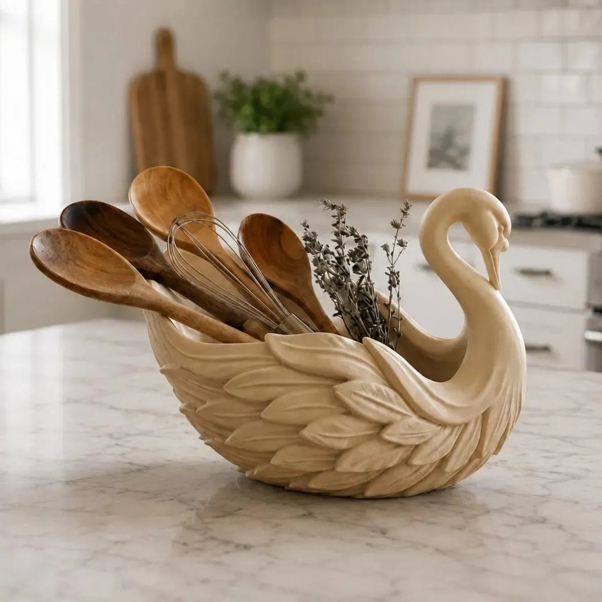Elegant Swan Decor Storage Bowl