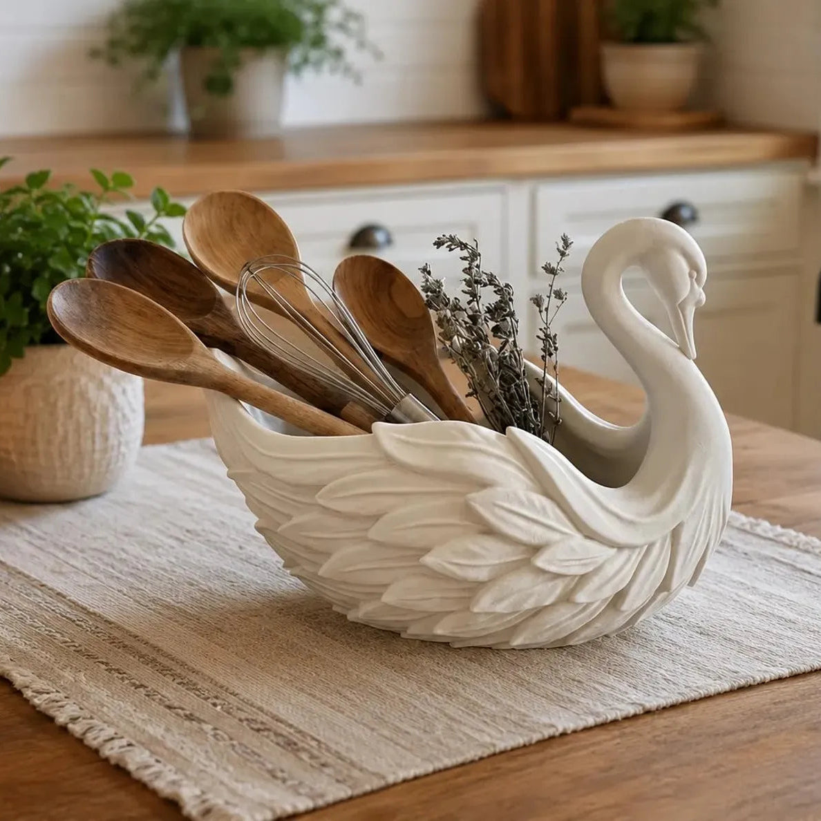 Elegant Swan Decor Storage Bowl