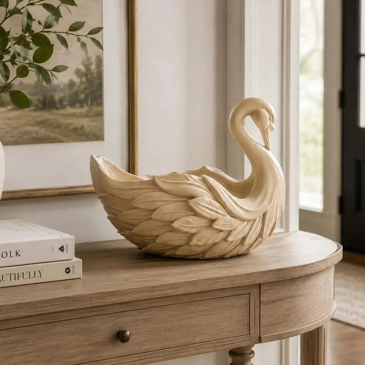 Elegant Swan Decor Storage Bowl