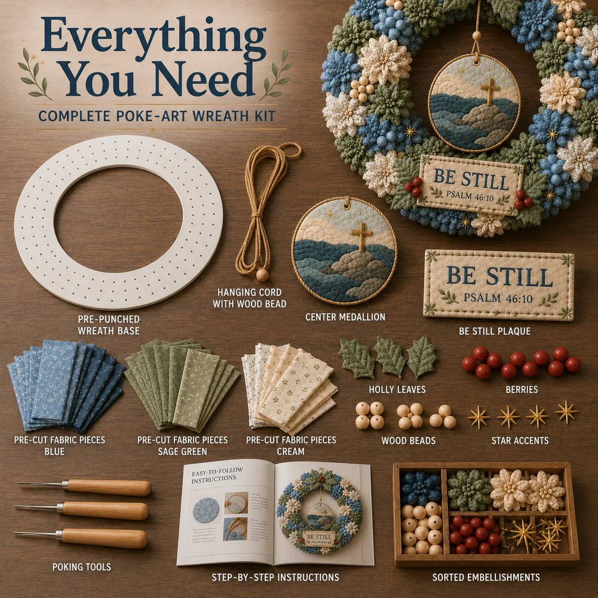 Faith & Scripture Fabric Wreath DIY Kit