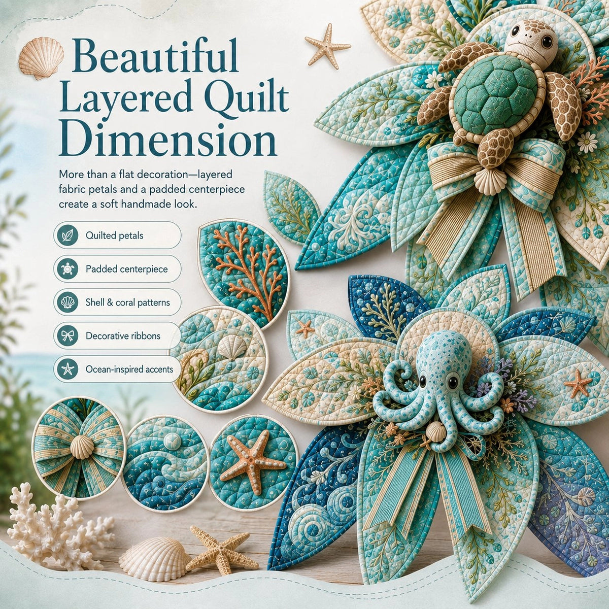 DIY Ocean Animal Quilted Bow Kit
