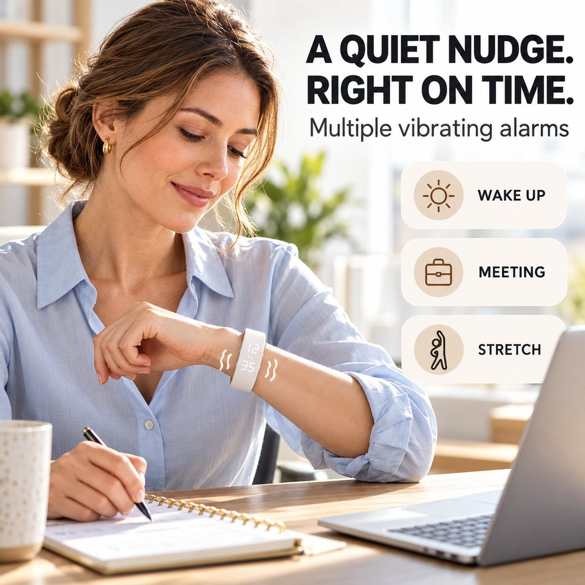 Silent Vibrating Alarm Wristband