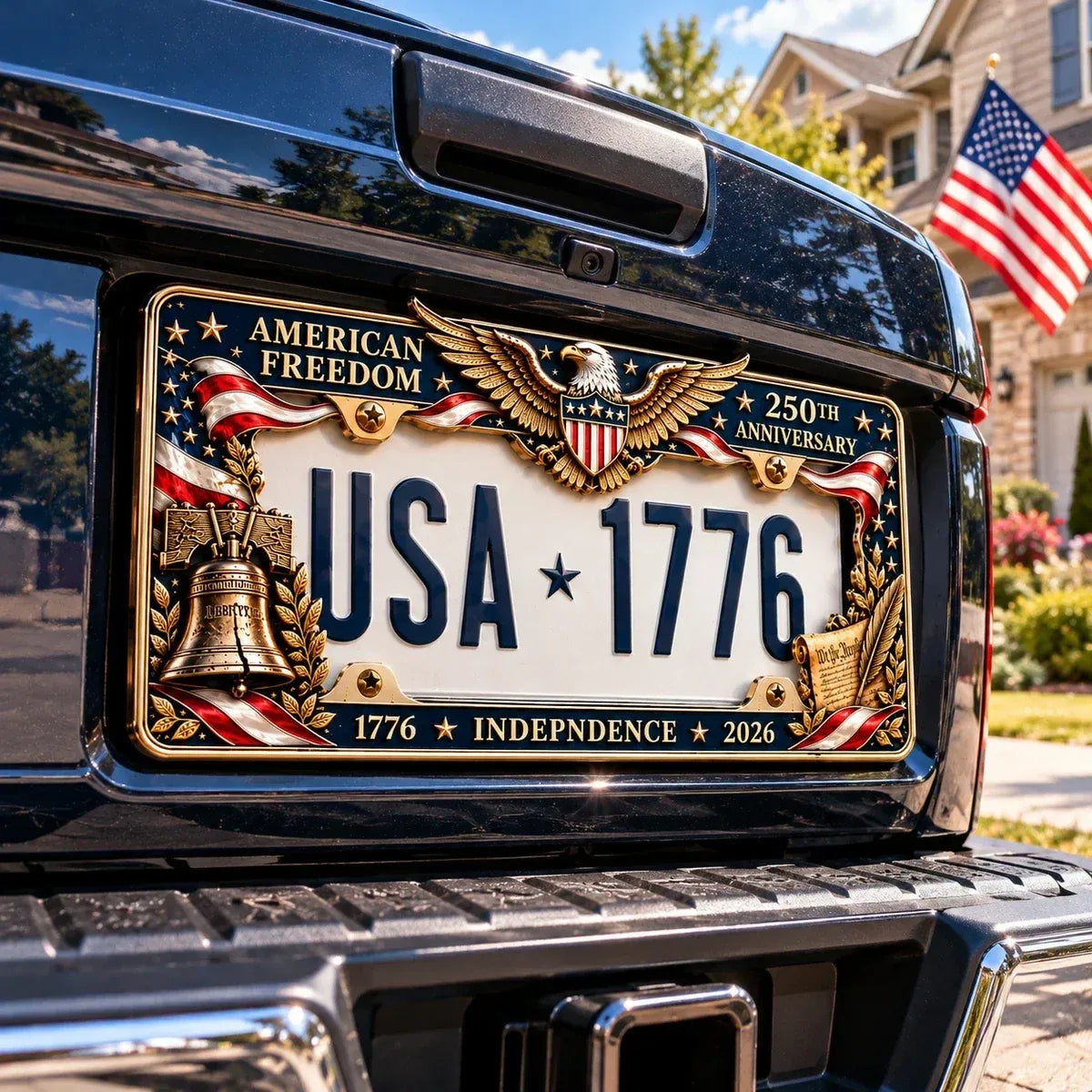 America 250th Anniversary Metal License Plate Frame