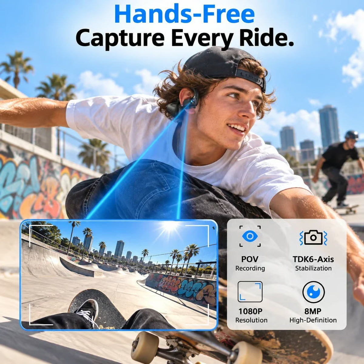 AI Camera Open-Ear Headphones