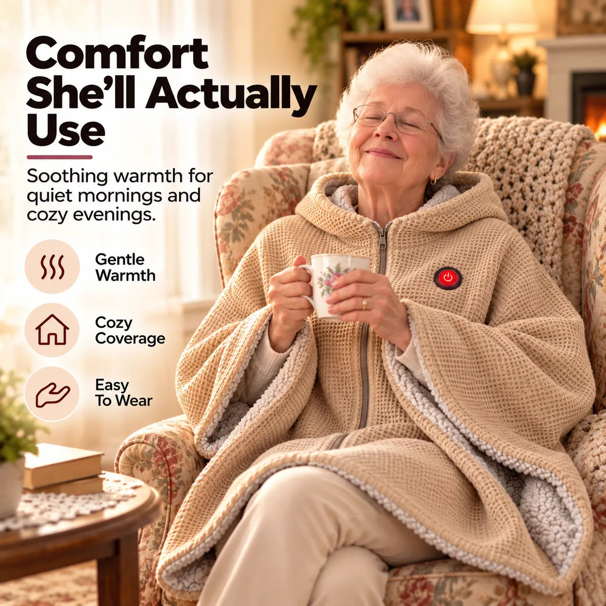 Wearable Heated Blanket Shawl