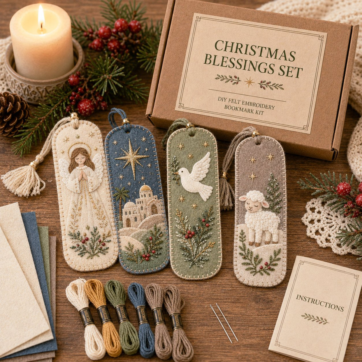 DIY Felt Embroidery Bookmark Kit