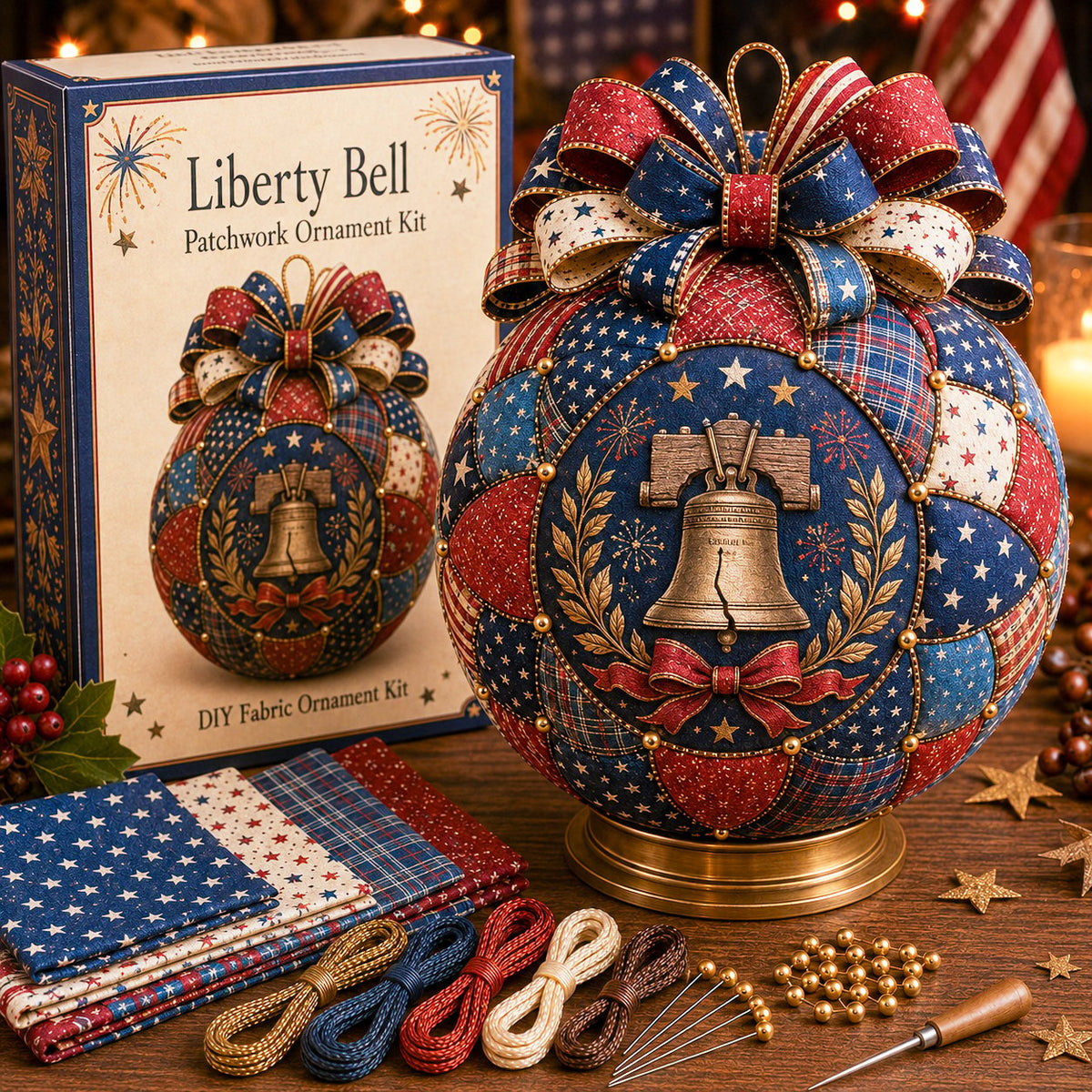 Patriotic & Military Tribute Patchwork Ornament DIY Kit
