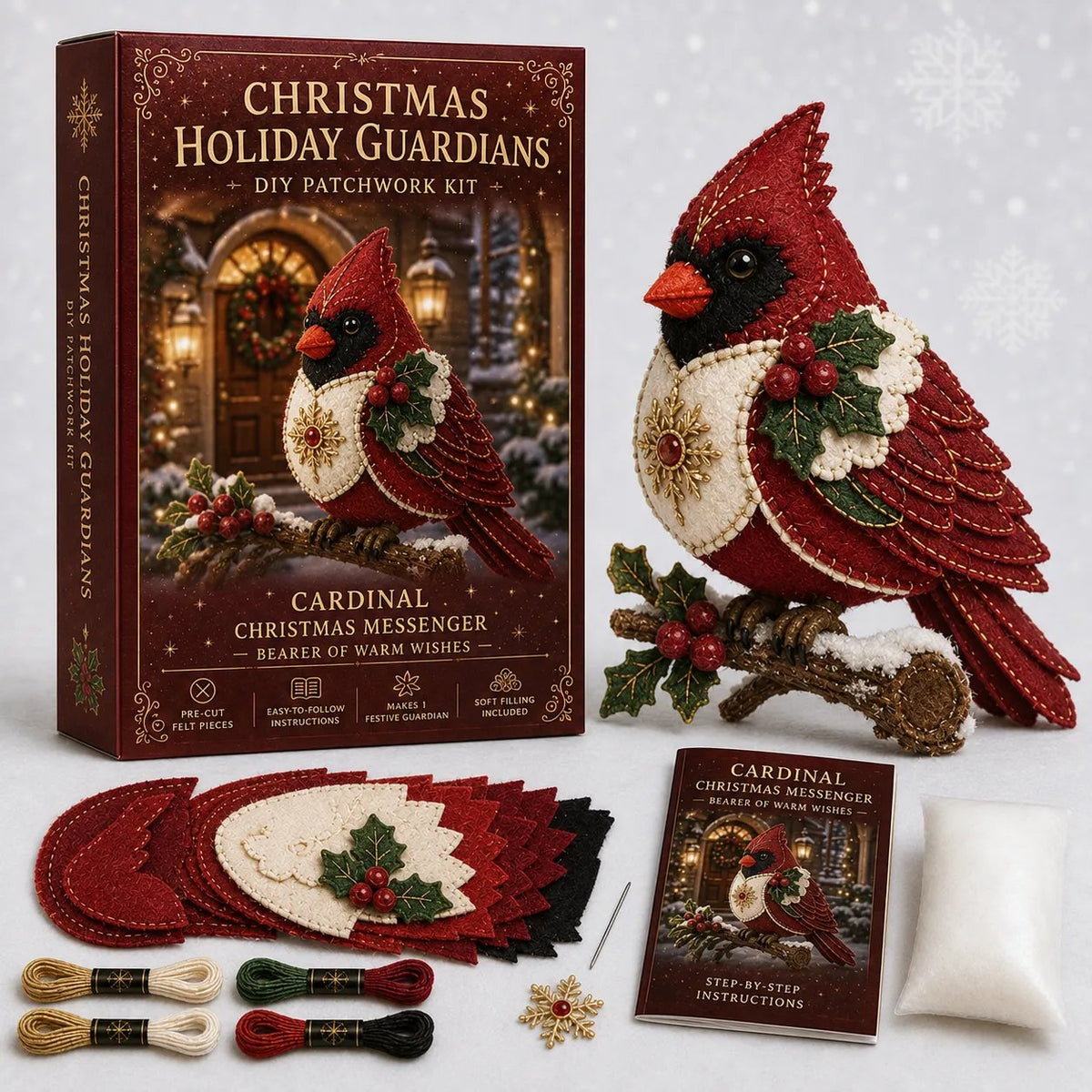 Beginner-Friendly Christmas Holiday Guardian Felt Patchwork Kit Collection
